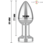 INTENSE - PLUG ANALE VIBRANTE IN METALLO CON LUCI LED E TELECOMANDO - TAGLIA M - immagine 5