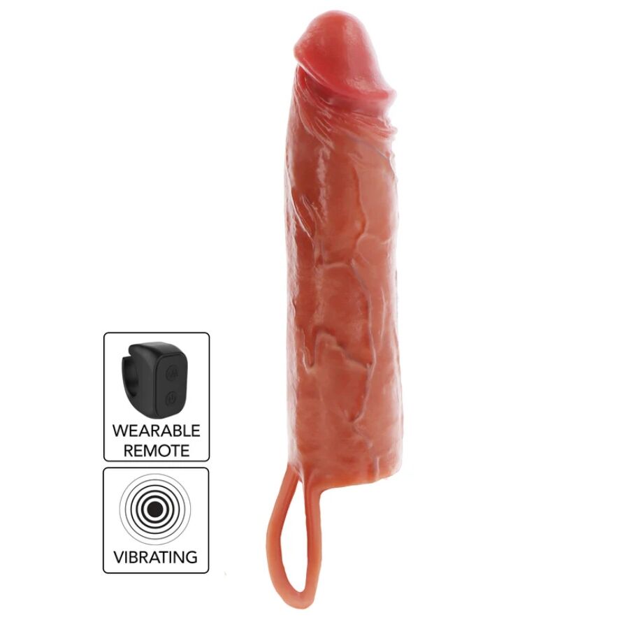 img_218322_dda4d7291fe36485202ab00646eaeb96_1.jpg GET REAL - GUAINA VIBRANTE PER PENE IN SILICONE PER PELLE IDRATATA CARAMELLO 20 CM - immagine 1